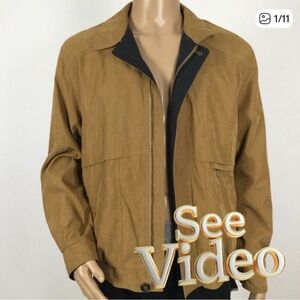 👛(ANY 2/$30) JOSEPH & FEISS Men's Tan Windbreaker Jacket, Med